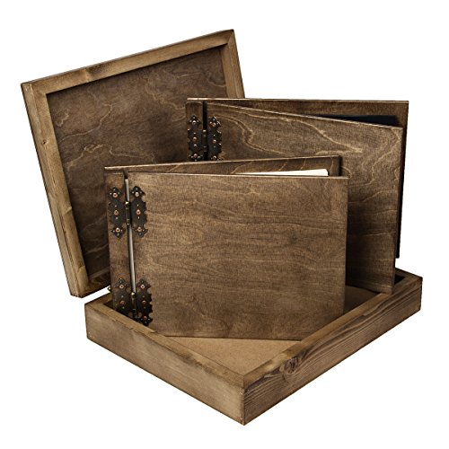 Photo album 25 black cards and guest book 200 pages in a box all in wood wedding