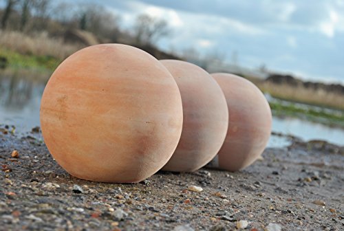 Kugel,Terracotta,hell,12cm,Handarbeit,3er Pack