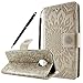 Produktbild Fraelc® Lenovo Moto G5 Hülle, Moto G5 Premium Kunstleder Tasche im Bookstyle Klapphülle mit Weiche Silikon Handyhalter Lederhülle für Lenovo Moto G5/Motorola Moto G5 Indische Sonne Design Brieftasche - Grau