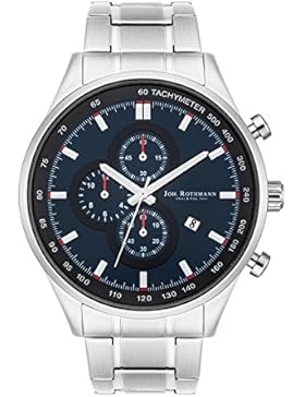 Joh. Rothmann Gandolf Herrenuhr Chronograph Edelstahl silber/blau Präzisions-Quarzwerk 5 ATM Funktion Stoppuhr...