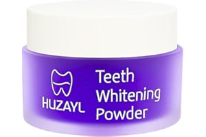 HUZAYL HOME STORE Huzayl Professional Teeth Whitening Powder - Stain Removal & Enamel Safe Teeth Whitener - Whitening Tooth Powder for Coffee, Wine, Smoking Stains - Sensitive Teeth - 15g
