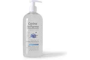 Corine de Farme - Gelée Micellaire Fraicheur - Démaquillant Doux et Hypoallergénique - Enrichie au Bleuet - Retire le Maquillage, Tonifie et Hydrate - Formule 100% Clean Beauty - 500ml
