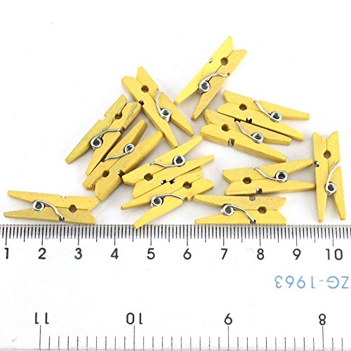 Leisial 50 Stück Mini Foto Clip Wäscheklammern aus Holz,Schwarz - 4