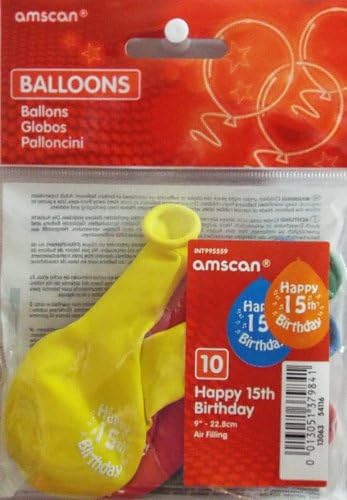 Age 15 Birthday Balloons boy or Girl {AMSCAN }