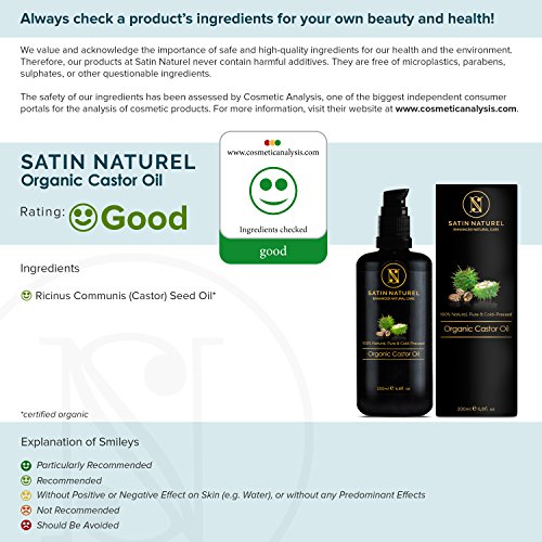 Der TESTSIEGER auf vergleich.org 2017: Bio Rizinusöl für Wimpern, Haut & Haar – 200ml von höchster Qualität – Rein & Natürlich in Lichtschutz Flasche mit Pumpe – 100% kaltgepresst & nativ, rein natürlich & zertifiziert biologisch – feuchtigkeitsspendendes Wimpernserum Rizinus Öl für gesunde Nägel, Körper & Gesicht, Wimpern – Haaröl Hautöl Gesichtsöl Körperöl - 2