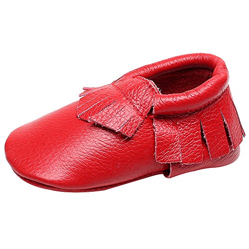 Shenn Bambino Bambine Carina Nappe Diviso Pelle Sicurezza Certificato Stivali KD06670(Rosso,EU19,11.5CM)