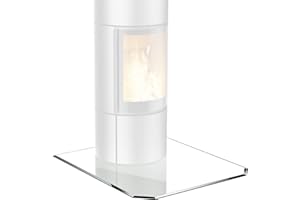 ‎BIJON BIJON Glasplatte Sechseck für Kaminofen mit Dichtlippe, Glasbodenplatte - Funkenschutzplatte Glas mit Facettenschliff, Kamin Hitzeschutz, ESG Sicherheitsglas 120 x 100 cm x 6mm