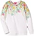 Pampolina Baby-Girls 1/1 Sleeves Floral Long Sleeve T-Shirt, White (Bright White/White), 9-12 Months (Manufacturer Size:74)