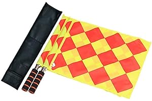 CHUER Banderines de Árbitro Linier Árbitro Asistente de Fútbol Impermeables con Barra de Metal y Mango de Espuma, con Bolsa de Transporte