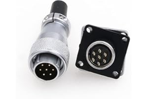 Eonvic WS16 Connecteur aéronautique à 7 broches étanche mâle femelle Prise carrée en métal fileté Signal LED équipement industriel
