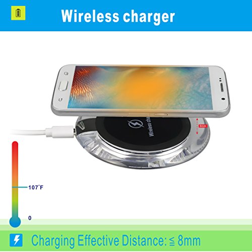 2 in 1 Qi Ladegerät Receiver + Qi Wireless Charger, ZXK Qi Wireless Ladegerät Induktive Ladestation Qi Wireless Charger für Samsung Galaxy S6, S6 Edge, Note 5, Nexus 7 2nd Gen, Nexus 4/5/6, LG Optimus Vu2/G2/G3, Nokia Lumia 920/1020/928, Nexus 5 usw.- Schwarz - 6