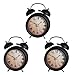 Produktbild PETSOLA 3 Stü Stille Quarz Analog Retro Twin Bell Wecker Mit Nachtlicht