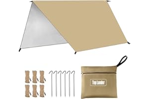 Top Lander Camping Tarp Watreproof Tent Shelter Mutifunctional Awning Canvas for Hammock Bushcraft Car Backpacking Outdoor Survival
