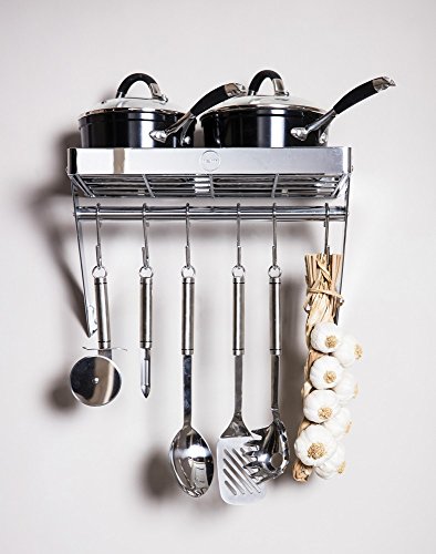 Hahn Metro Chrome Pan and Utensil Wall Rack