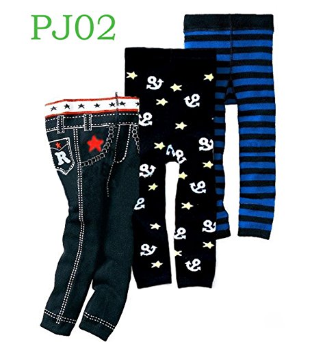 [Backbuy] 3 Pants 0-3 Years Baby Boys Toddler Leggings trousers Knitted pants PJ2 (2-3 Years)