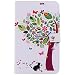 Produktbild Tab E 8.0 Hülle, T377 Hülle, Lifeturt [ Kratzbaum Schmetterling ] Ultra Slim Hülle Schutzhülle Etui Tasche Hochwertige Kunstleder Hülle mit Halterungen für Karten Folio Kunstleder Schutzhülle Tasche Cover Etui mit Ständerfunktion Halterung für Samsung Galaxy Tab E 8.0 T377
