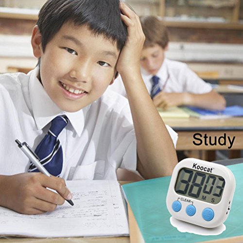 4 Stück Küche Timer, koocat Digitales Kochen Timer Uhr, großes LCD-Display, lauter Alarm, magnetischer Rückseite, Ständer [2017 Verbesserte Version] - 4