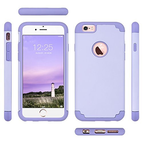 iPhone 6 Case, ULAK iPhone 6S Case Dual Layer Shockproof [Drop Protection] Slim Hybrid Impact Skin Case Cover for Apple iPhone 6 6S (4.7 Inch)(Light Purple)