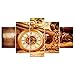 Produktbild LJFYXZ Leinwandbild Hintergrunddekoration Leinwandmalerei Taschenuhrenkette HD-Bild Typografisches Poster 5-teiliges Set (Farbe : Mit Einem Rahmen, größe : 25x50cm)