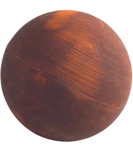 Décoration De Jardin En Métal Rouillé 110 Cm - Fleur Avec Boule Inox - Ornement Extérieur Unique