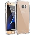Jenuos Cover Samsung Galaxy S7 Edge, Custodia Trasparente Antiurto Paraurti Silicone Trasparente Cover TPU Bumper + Hard PC I