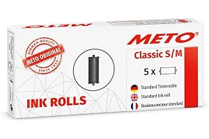 Meto färgrullar för Meto Classic S & M/ProLine S & M, professionell handetikettmaskin (för 26 x 12 mm & 26 x 16 mm etiketter)
