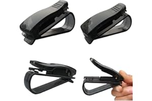 Porfeet 3 PCS Sun Visor Glasses Clip, Car Sun Visor Glasses Sunglasses Holder Ticket Receipt Card Clip Plastic Clamp