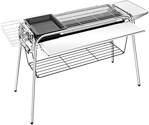 DFERGKR Stainless Steel Thick Outdoor Grill Folding Barbecue Home Smokeless Charcoal Barbecue Stove