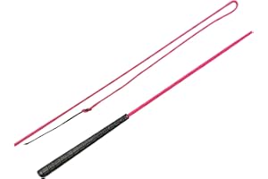 JA Horse Touchiergerte Bogenpeitsche Fahrpeitsche Pferd Fahren Bogen Peitsche Fahrsport Bodenarbeitsgerte Gummi Griff (pink, 120 cm)