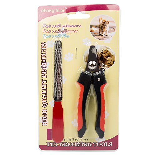 BIGWING Style-Cortauña para Mascota/animal/perro/gato Cortauñas con Lima Acero Inoxidable Cortador, Pequeño, Negro y Rojo