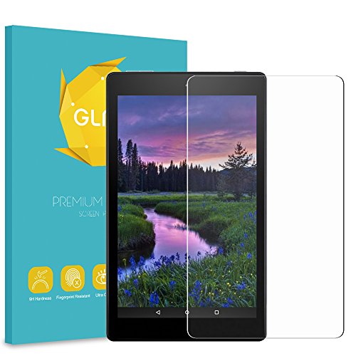 Fintie Fire HD 8 2017 Folie Panzerglas - [9H Härtegrad] [stark kratzfest] Hartglas Panzerglas Displayschutzfolie Glasfolie Tempered Glass Screen Protector für Amazon Fire HD 8 (7. Generation - 2017)