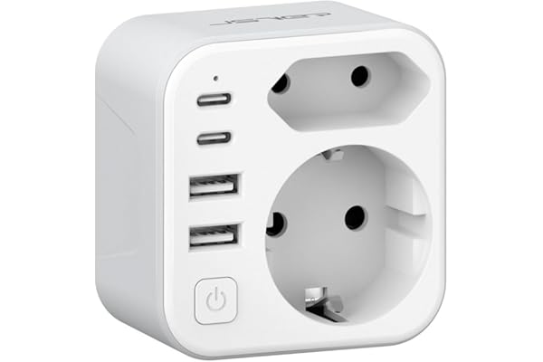JSVER Adaptador Enchufe Español a Australia, Adaptador de Viaje Chino con 2 Tomas,2 USB y 2 USB C,Tipo I para Australia, Chino, Argentina, Nueva Zelanda, Fiji