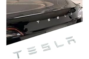 TDHLW 3D Metal Elevado portón Trasero Insertar Letras emblemas Pegatina Insignia calcomanías compatibles con Tesla Modelo 3/S/X/Y Series,Plata