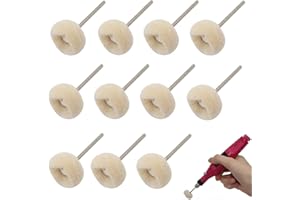 XANQKNG 15 Pieces Soft Fine Shank Buff Wheels Wool Felt Polishing Buffing Wheels Shank Polishing Wheel for Jewelry Metal Glass Polishing Bit