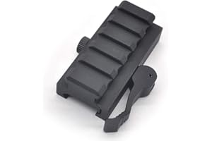 TRIROCK Quick Detach Tactical 5 Slots Picatinny Riser Scope Lever Mount Base Adapter fits 20mm Rails - Black