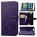 Produktbild Schutzhülle Für Huawei Ascend G7 (5.5zoll) , pinlu® Handyhülle Hohe Qualität PU Ledertasche Brieftasche Mit Stand Function Innenschlitzen Design Glücklich Klee Muster Lila