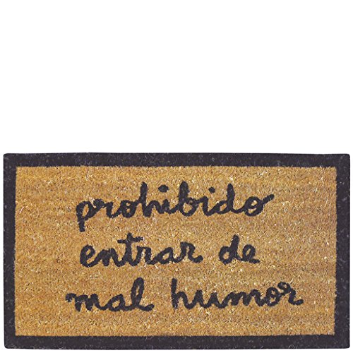 laroom 13550 - Zerbino Prohibido entrar de Mal Humor, Colore: Marrone