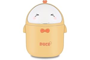 TOGHPUW TischmüLleimer Mit Deckel, MüLleimer BüRo Cute, Cartoon Table Trash Bin, Kleine Aufbewahrungsbox FüR Arbeitstische, BüRos, Kinderzimmer, Badezimmer (yellow)