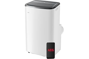 AEG AXP26U559HW Aire Acondicionado Portátil - Función Frío y Calefacción, Deshumidificador, Ventilador, Bluetooth, Wi-Fi, Temporizador 24 horas, Control remoto APP, A+, Kit ventana incluido, Blanco