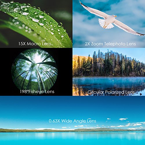 Criacr 5 in 1 lenti a Telefono, LG, HTC, Huawei, Samsung e Altri Smartphone Kit di Obiettivi per Telefono Cellulare Clip su Cellulare per iPhone 8/7/6 / 6s Plus