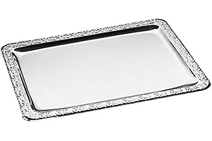 APS 382 SCHÖNER ESSEN vassoio in acciaio inossidabile con bordo decorato, 42 x 31 cm
