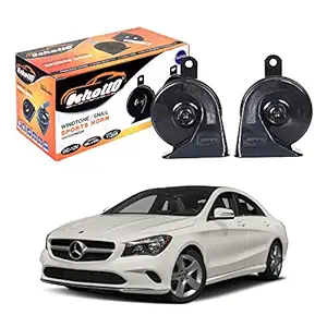 Oshotto 12V Car Horn- Trumpet Sound 2Pc Set(Low + High) Compatible with Mercedes-Benz Cla (Black)