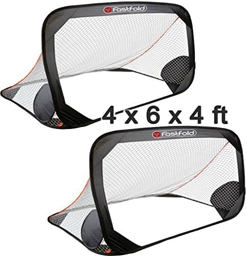 FastFold Large Pop Up Goal Football Post Net Training Soccer Outdoor Garden Toy (Set of two 4 x 6 x 4 ft)