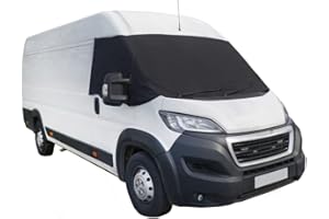 UK CUSTOM COVERS CUSTOM DESIGNS FOR ULTIMATE PROTECTION UK Custom Covers SW373BLACKAD9 Luxury Front Windscreen Wrap Cover Black - To Fit Citroen Relay Van 2006 Onwards