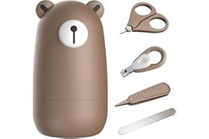 PAPABEAR Baby Nagelknipser Set mit niedlichem Etui Nagelknipser Set Nagelknipser und Fußfeilen für Baby Maniküre Pediküre Geschenk für Neugeborene