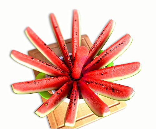 Watermelon Slicer, Fancyli Premium Large Stainless Steel Slicer Watermelon Knife & Fruit Slicer Fastest Cutter for Melons, Watermelon, Pineapple, and More Simply Get 12 Perfect Slices - 4