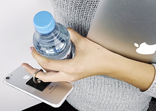 MyGadget Fingerhalterung für Smartphone – Aluminium Fingerring für Einhandbedienung Fingerhalter Halterung für u.a. iPhone , Samsung Galaxy (Schwarz) - 3