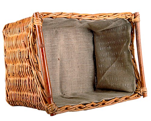 Kaminholzkorb Holzkorb „Rattan“ 53x38cm Höhe 33cm handgeflochten mit Jutefutter - 5