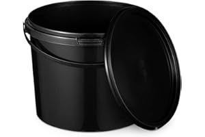 BenBow Eimer mit Deckel 3l schwarz 10x 3 Liter - lebensmittelecht, stabil, luftdicht, auslaufsicher, geruchsneutral - Aufbewahrungsbehälter aus Kunststoff, mit Henkel - leer