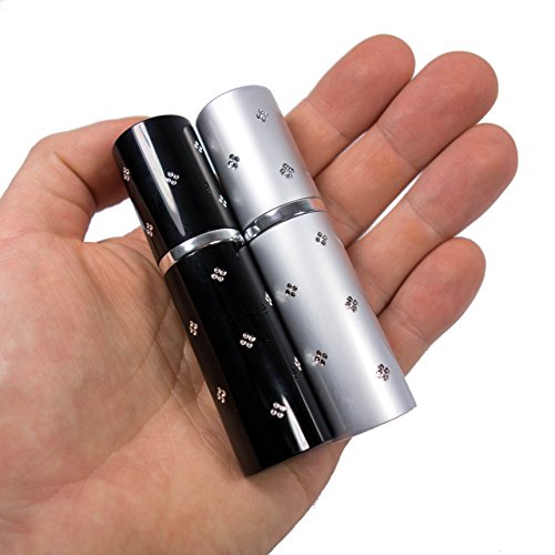 Reise Parfüm-Zerstäuber Flacon leicht nachfüllbar und perfekt für unterwegs / Reise leere Sprühflasche aus Aluminium 10ml Parfum-Zerstäuber Set in 2 Farben schwarz silber - 3